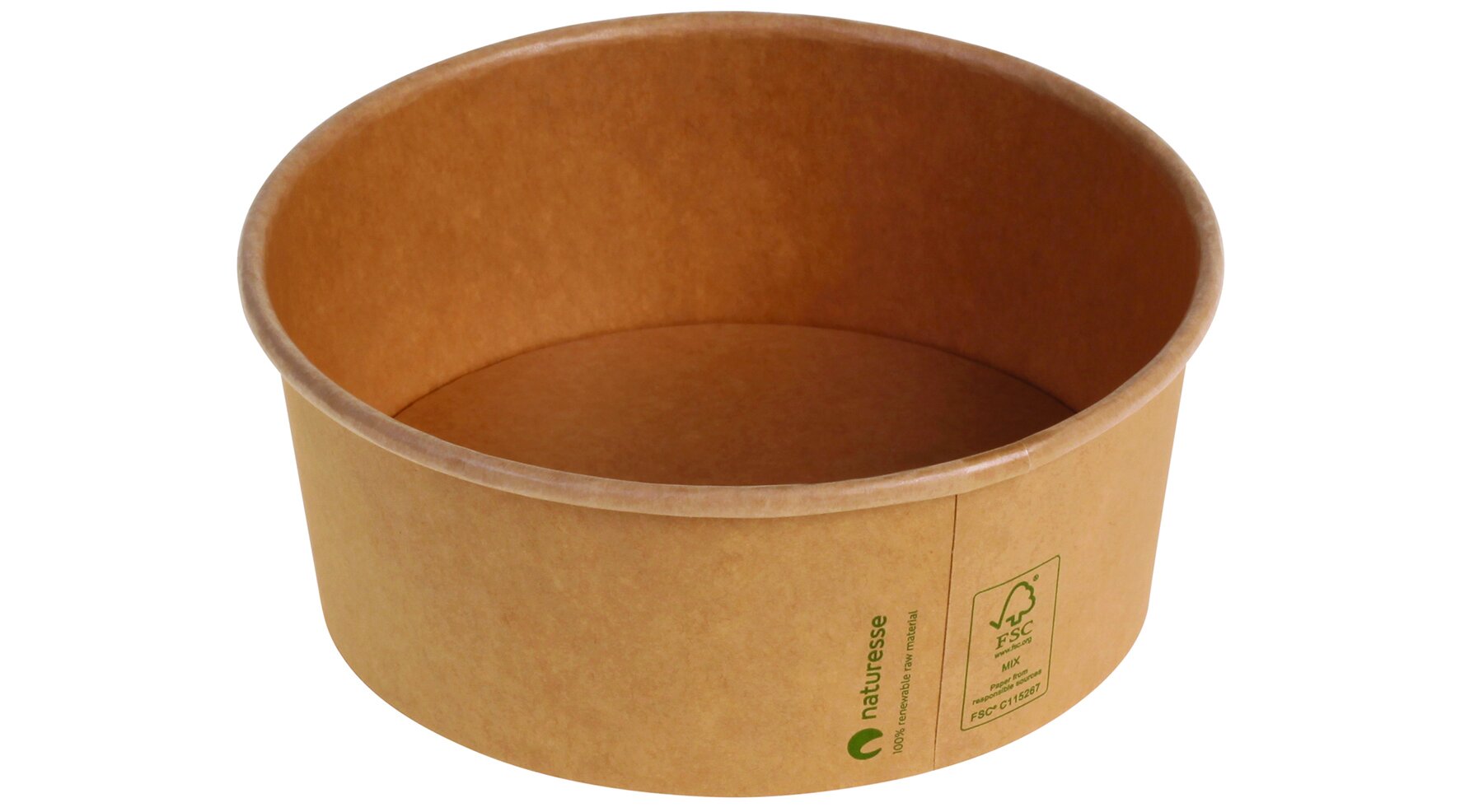 Pacovis Salatschalen Kraft/PLA, 690ml, Ø150x60mm, naturesse