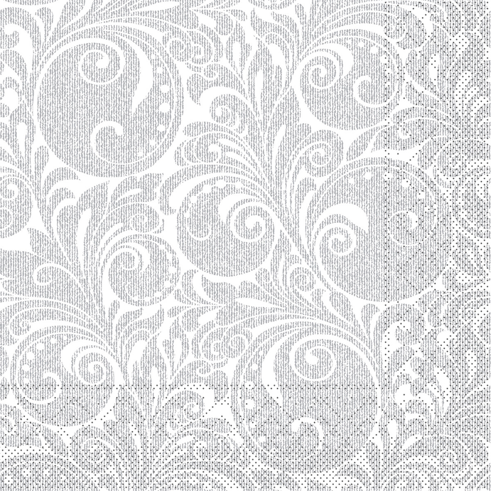 Mank Serviette Jordan weiss-silber 33 x 33 cm 1/4 Falz