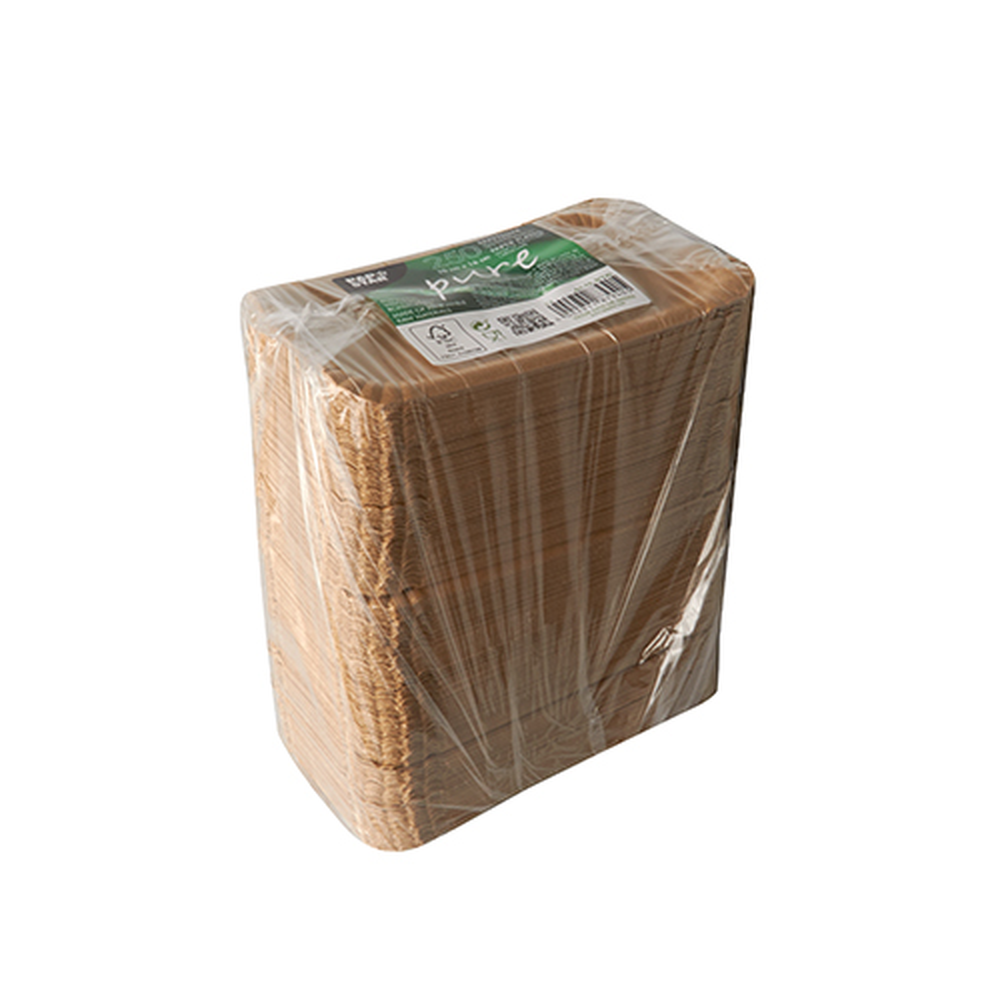 Papstar Teller, Pappe "pure" eckig 10 cm x 16 cm braun