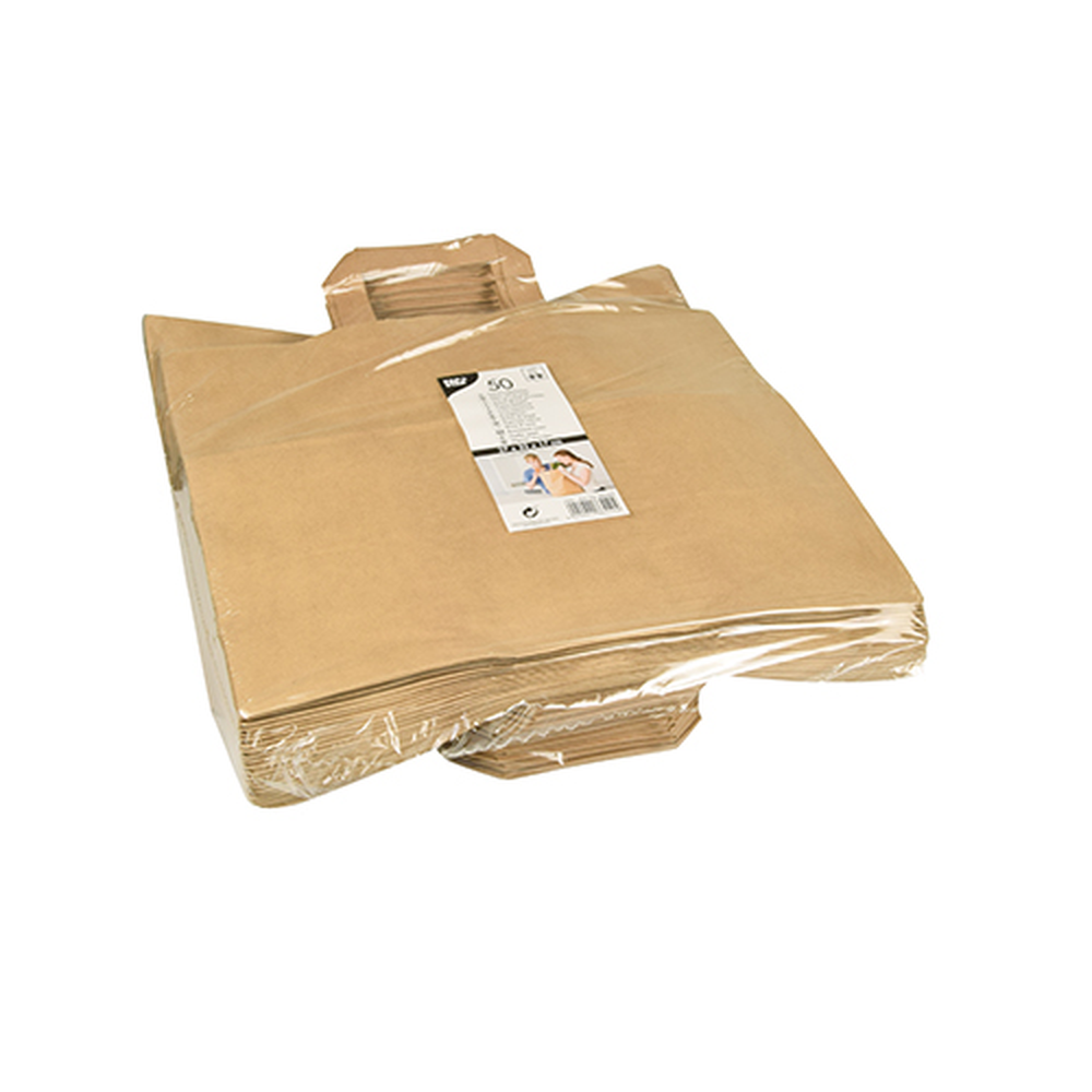Papstar Tragetaschen, Papier 27 cm x 32 cm x 17 cm braun mit Tragegriff