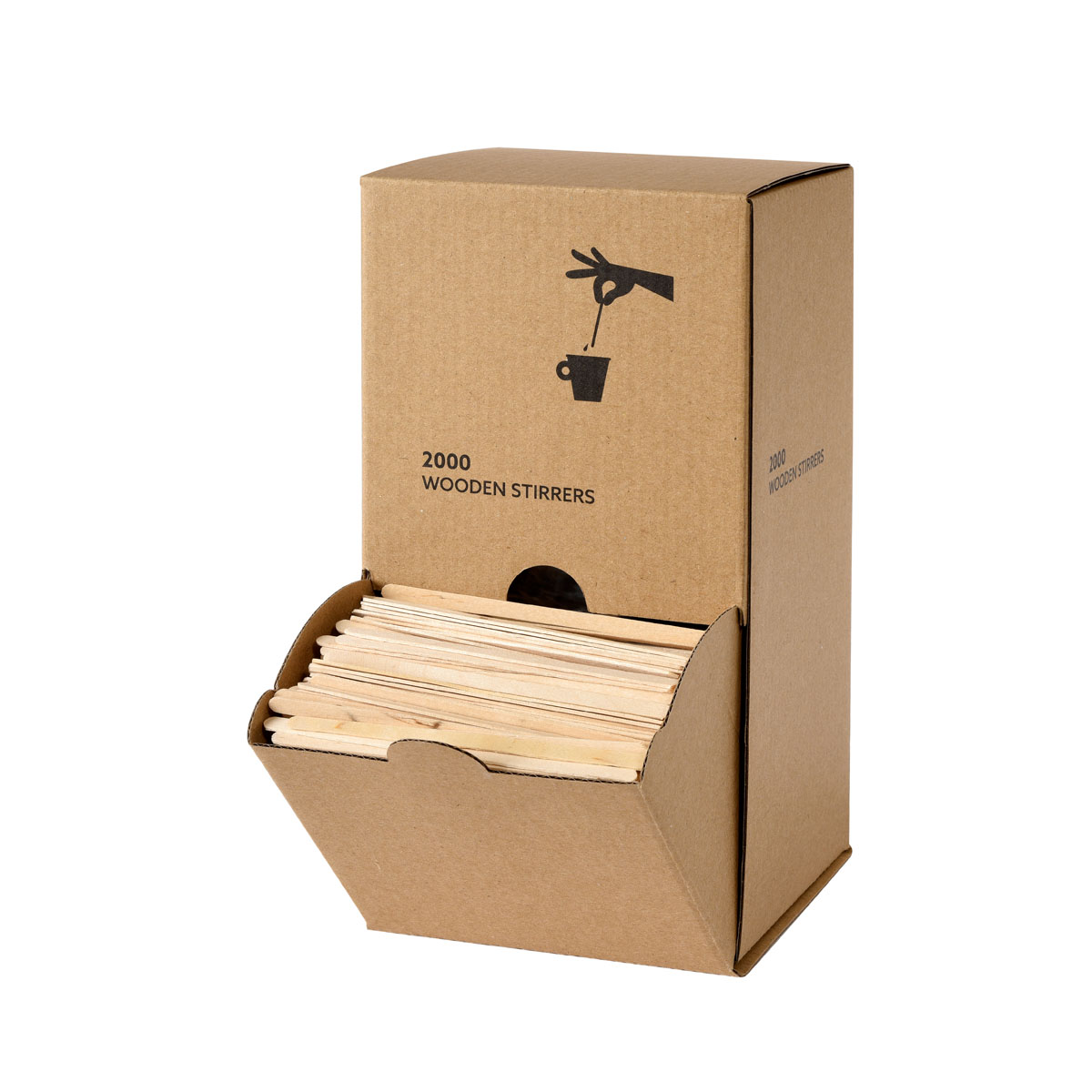 Duni Holzrührstäbchen in Spenderbox 110mm, Holz 110 mm