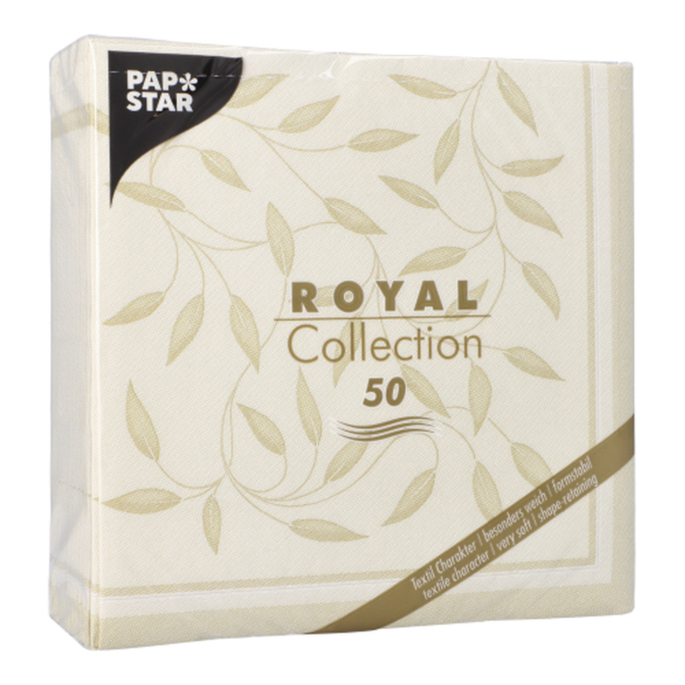 PAPSTAR Servietten ROYAL Collection 1/4-Falz 40 cm x 40 cm champagner New