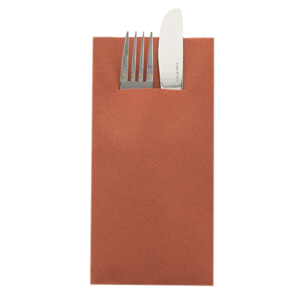 Mank Pocket-Napkins Basic terrakotta 40 x 40 cm 1/8 Falz