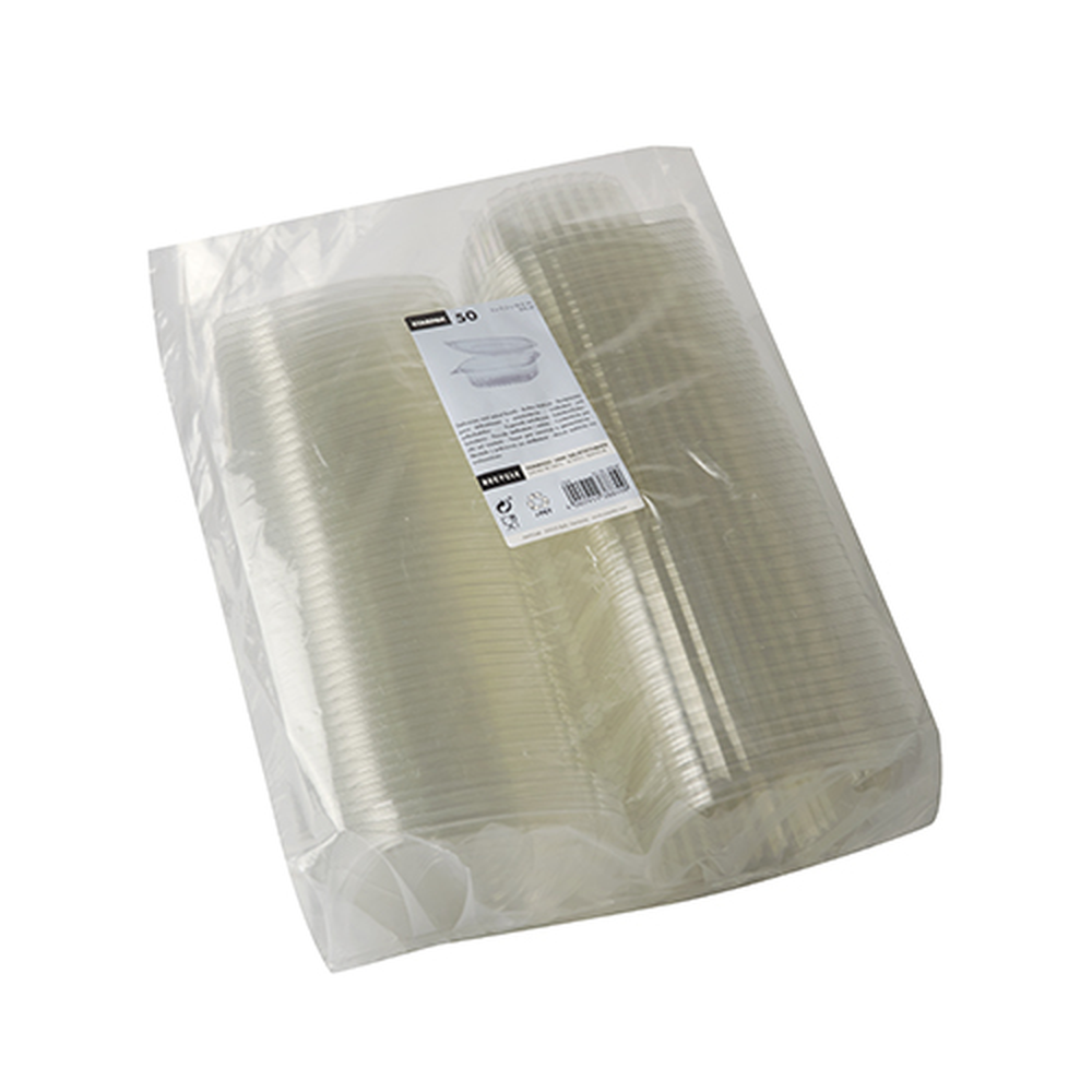 PAPSTAR Feinkost- und Salatschalen mit Klappdeckel, R-PET oval 375 ml 5 cm x