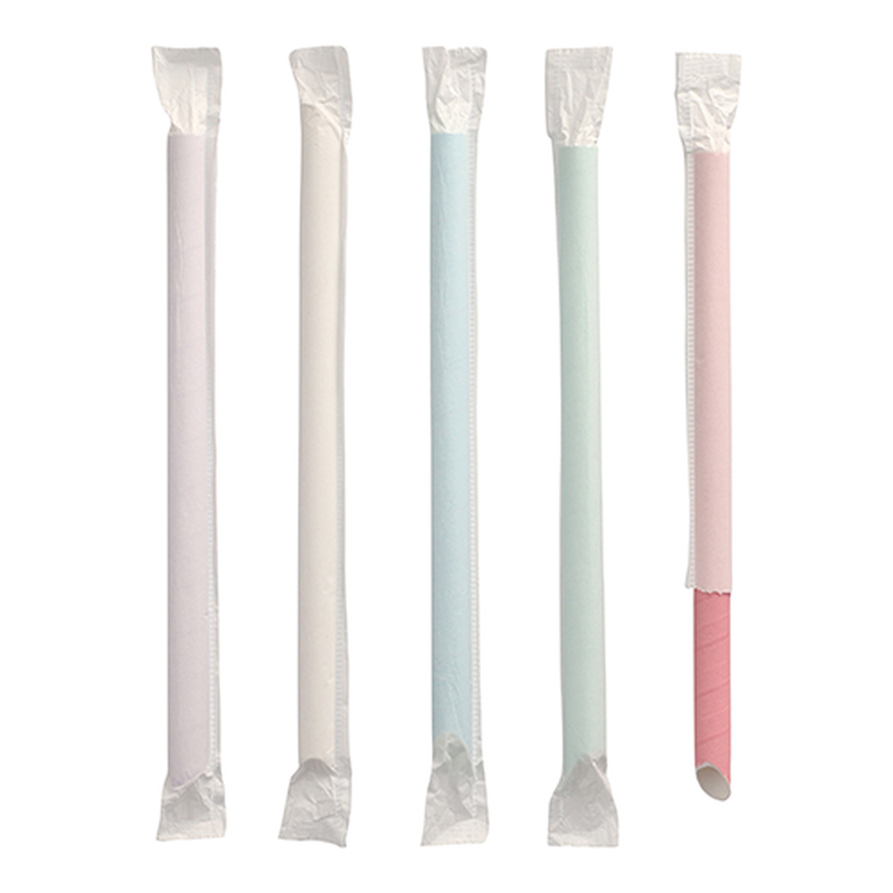 PAPSTAR Bubble Tea Halme Papier Ø 12 mm · 20 cm farbig sortiert einzeln gehü