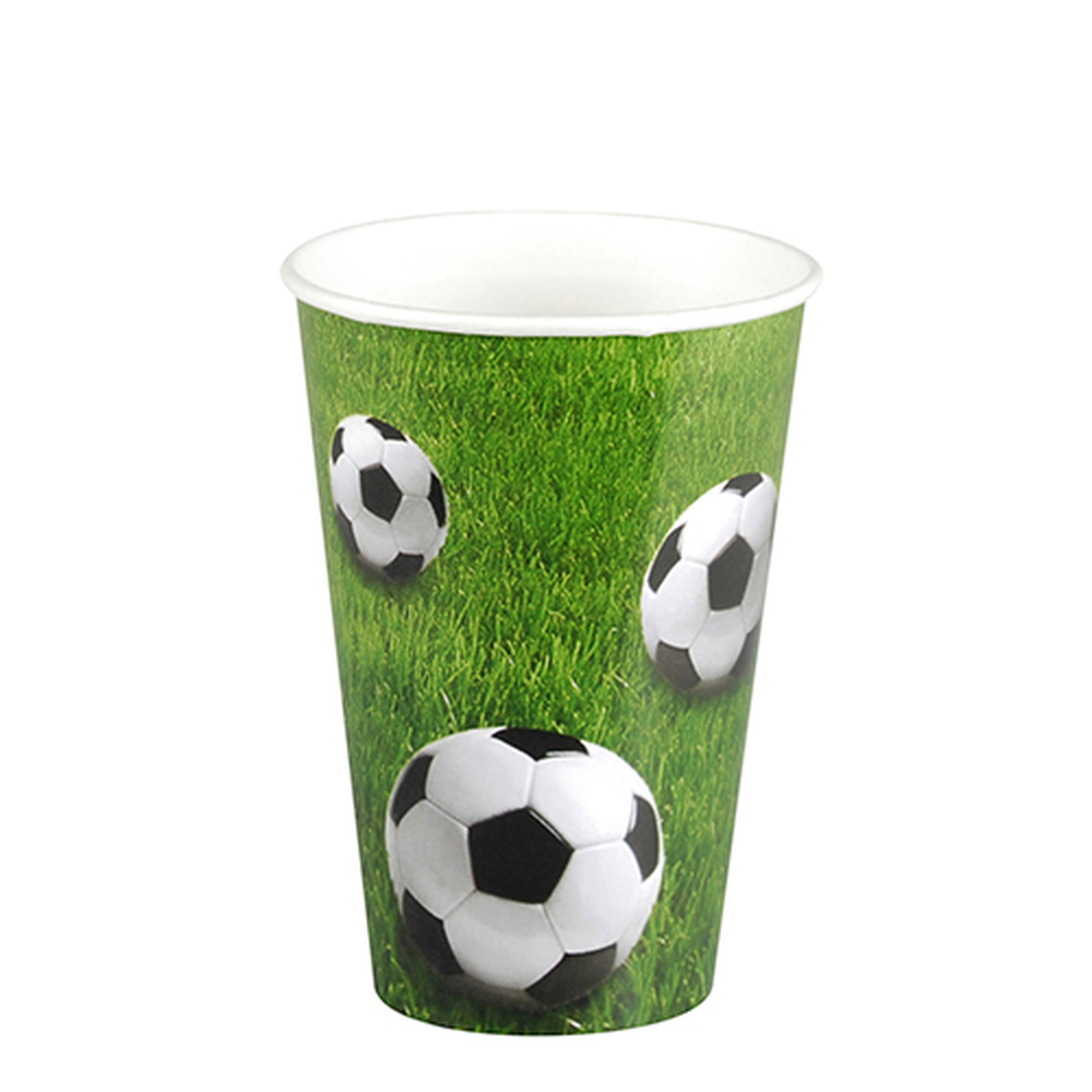 Papstar Trinkbecher, Pappe 0,2 l Ø 7 cm · 9,7 cm "Football"