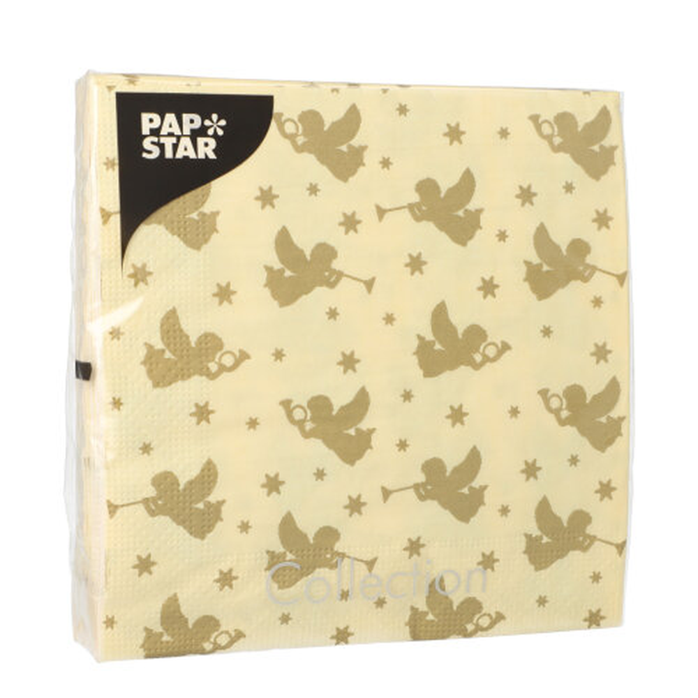Papstar Servietten, 3-lagig 1/4-Falz 33 cm x 33 cm "Angelots"
