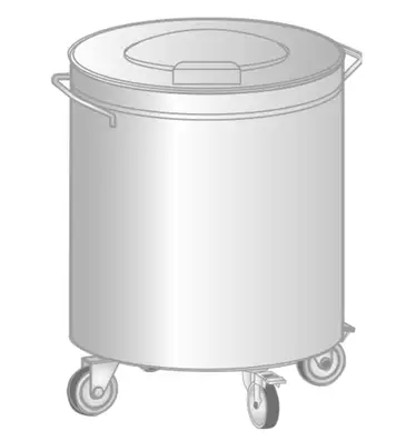 PCH Abfallrolli aus CNS, 50 Liter