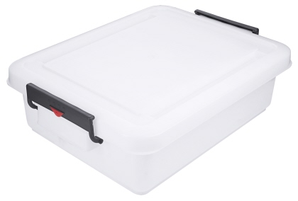 Contacto Transportbehälter 30 l, weiß mit Klemmbügel-Deckel