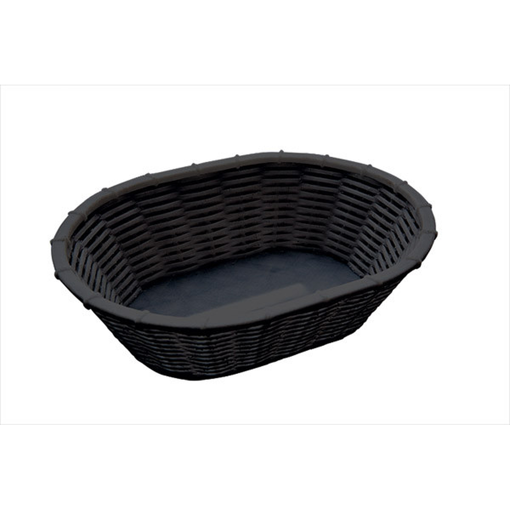 APS Brot- und Obstkorb 23 x 17 cm, H: 6,5 cm, oval , Polypropylen, schwarz