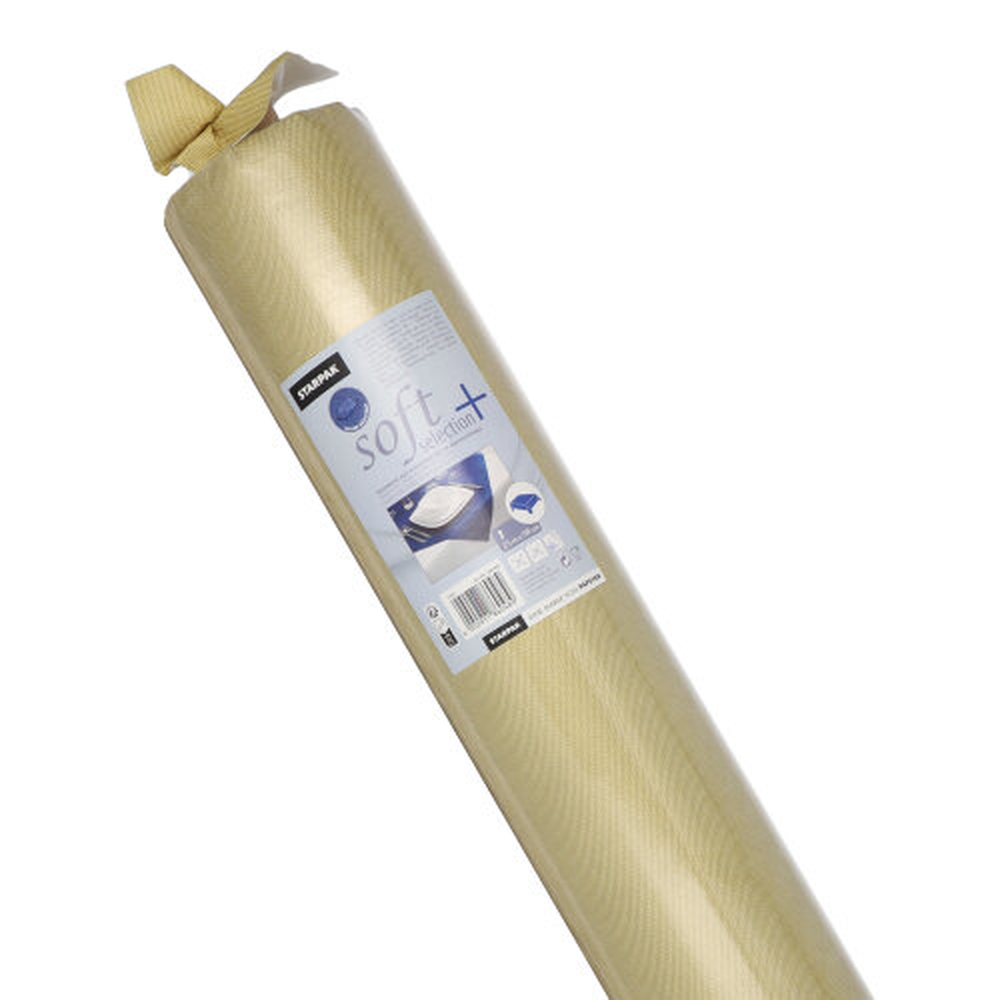 Papstar Tischdecke, stoffähnlich, Vlies "soft selection plus" 25 m x 1,18 m gold