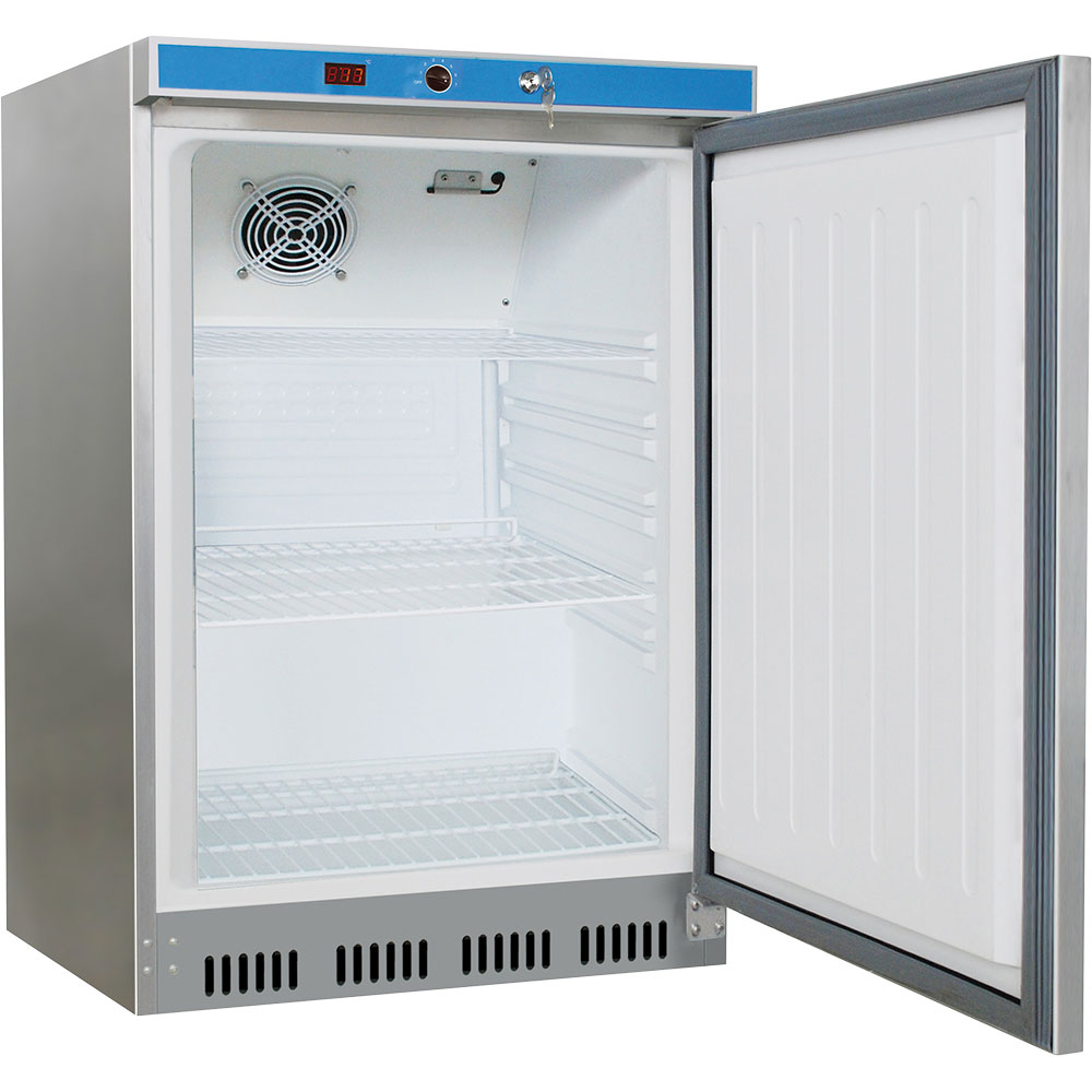 Stalgast Kleiner Lager-Kühlschrank VT66UE aus Edelstahl mit statischer Kühlung, 