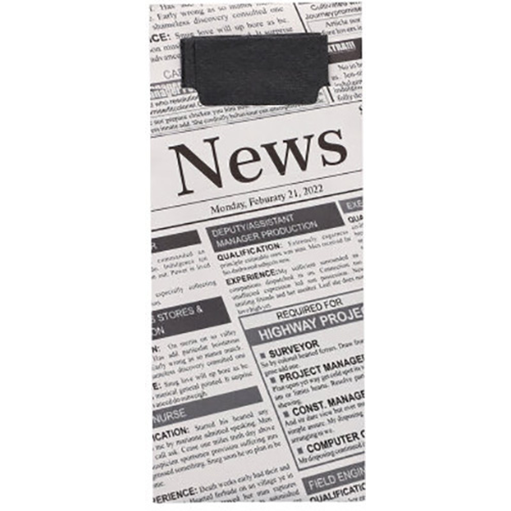PAPSTAR Bestecktaschen 20 cm x 8,5 cm schwarz/weiss Newsprint inkl. schwar