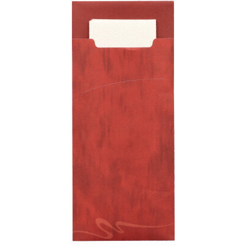 Papstar Bestecktaschen 20 cm x 8,5 cm bordeaux inkl. weißer Serviette