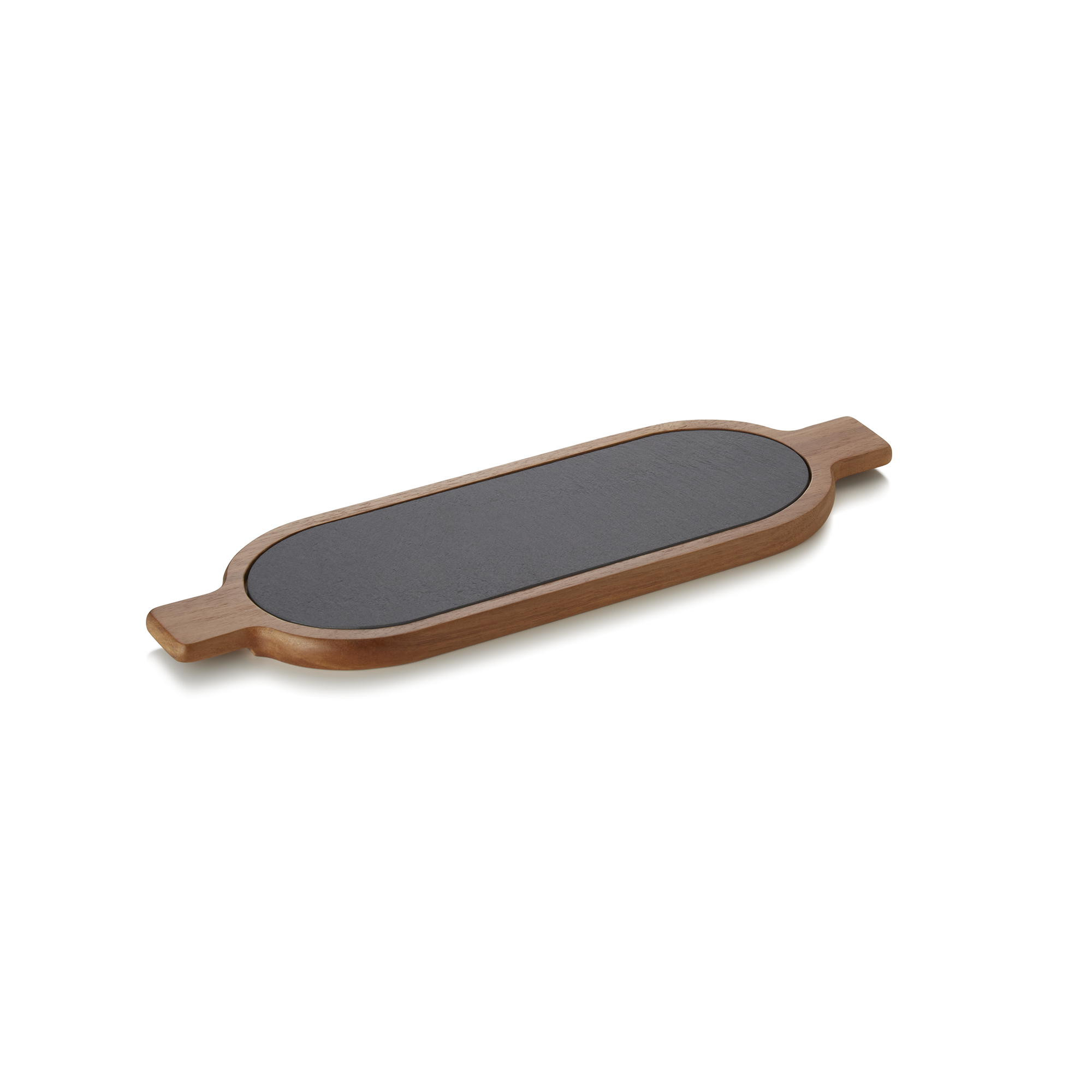 WAS Servierbrett SLATE & SERVE, 40 x 12 x 1,5 cm, Akazienholz, Schiefer