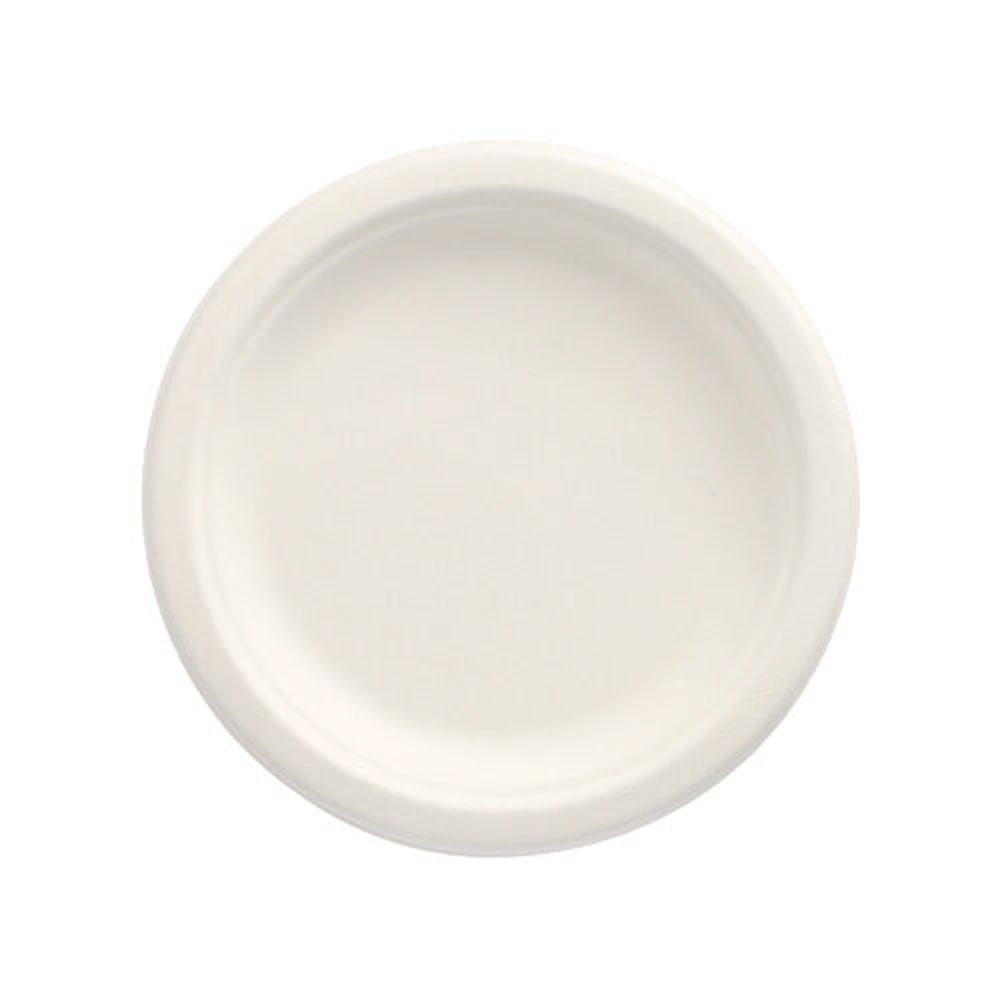 Papstar Teller, Zuckerrohr "pure" ungeteilt Ø 15 cm · 2 cm weiss