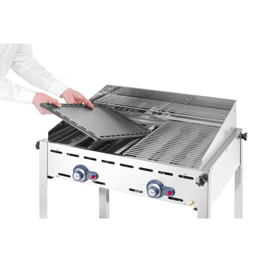 Hendi Grillsystem Green Fire 2 Brenner, HENDI, Profi Line, Emaillierte Grillplat