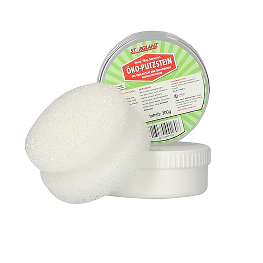 Papstar "Starglanz" Universal Öko Putzstein weiss 300 gr. inkl. Handschwamm