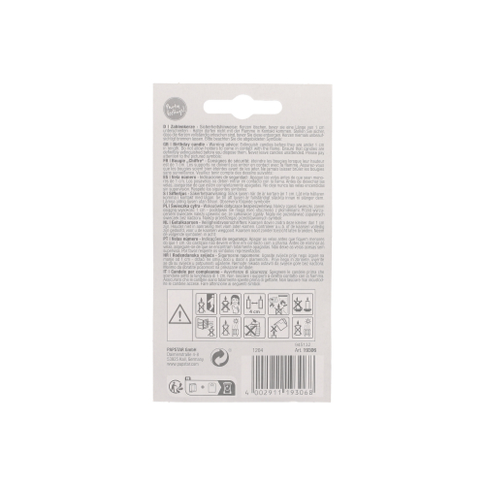 Papstar Zahlenkerze 7,3 cm weiss "6" mit rotem Rand