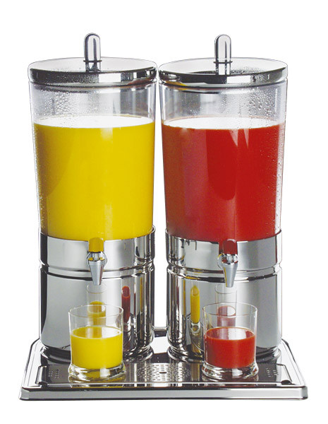 APS Saftdispenser DUO -Top Fresh- 42 x 32 cm, H: 52 cm , 18/8 Edelstahl, SAN