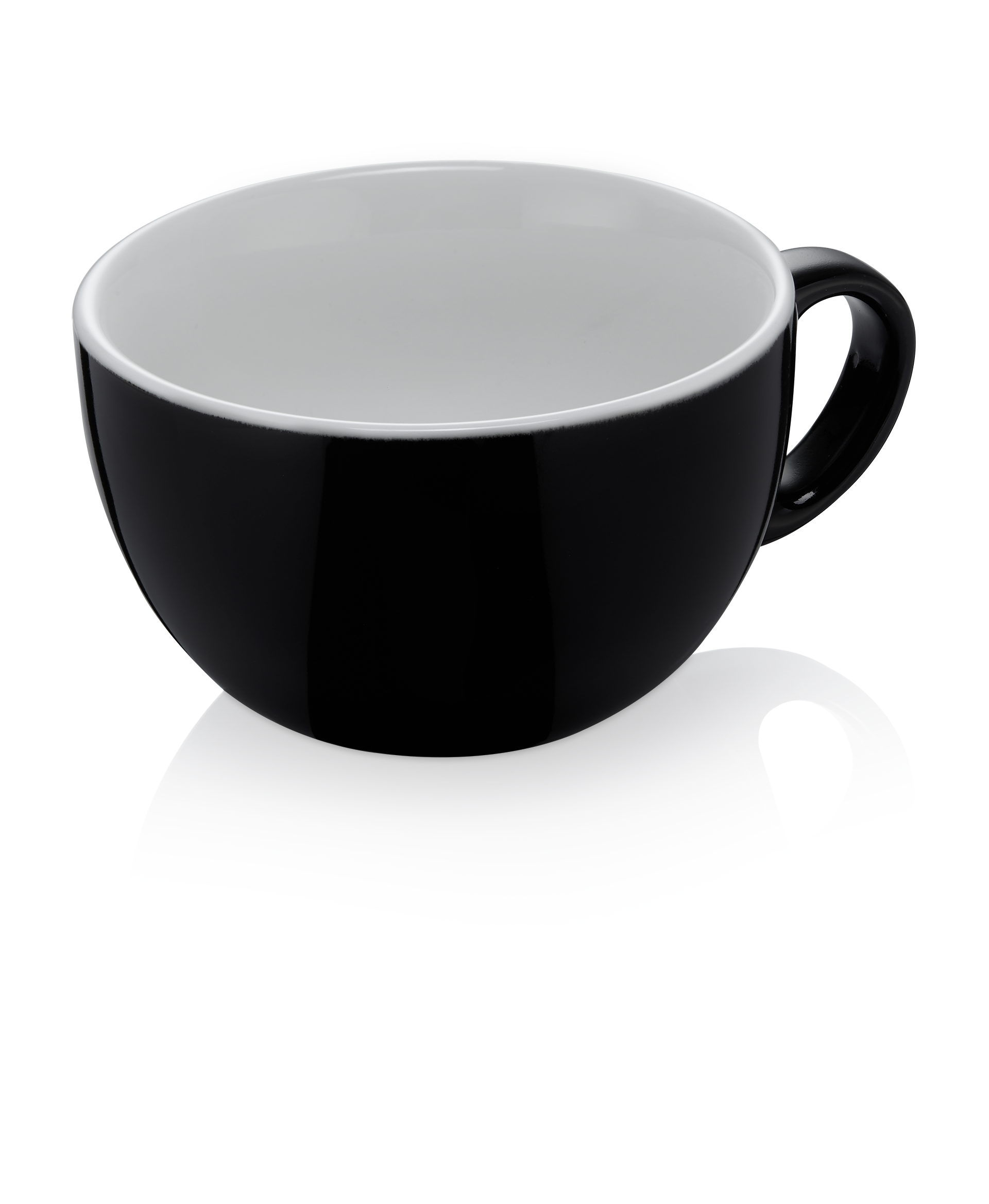 WAS Caffè Latte Set ITALIA BLACK, 350 ml, Ø 11 cm, Set á 6 Stück, Porzellan