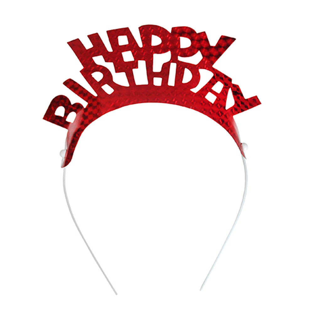 Papstar Haarreifen farbig sortiert "Happy Birthday" "Metallic"