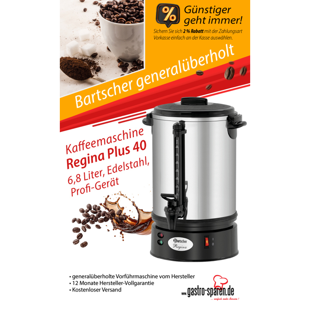 Bartscher Regina Plus 40 Rundfilter-Kaffeemaschine generalüberholt 