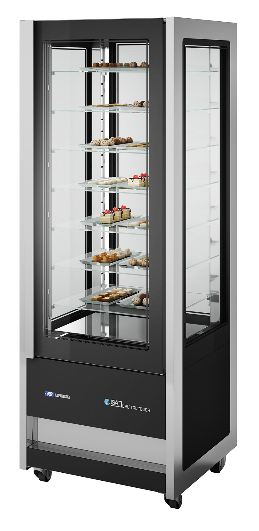 Nordcap Panorama-Kühlvitrine CRISTAL TOWER 750 RV TN BLACK