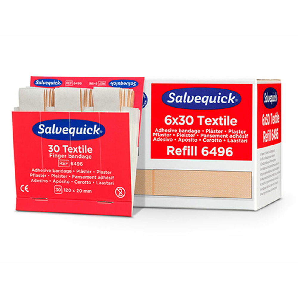 PAPSTAR Set Cederroth Salvequick Textil Pflaster (30 Stück) braun Finger 