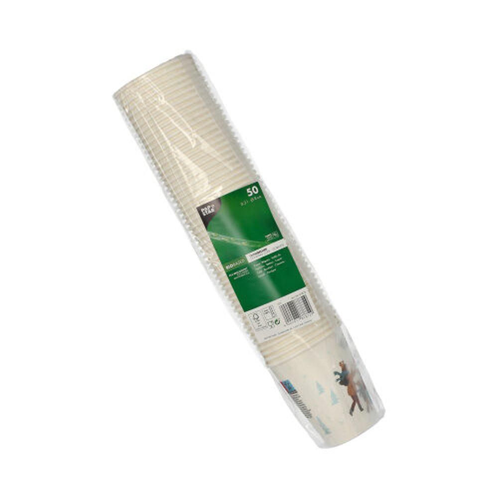 Papstar Trinkbecher, Pappe 0,2 l Ø 8 cm · 9,2 cm "Hello Winter"