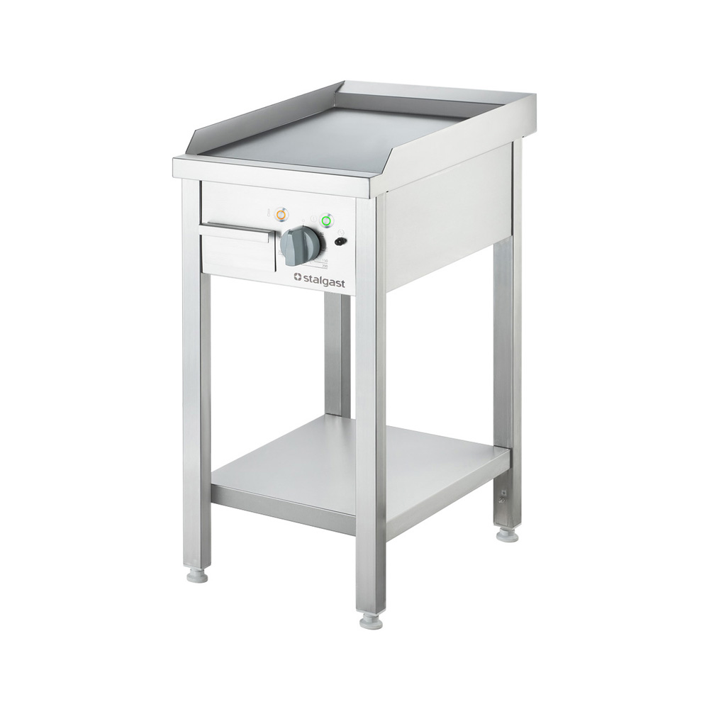 Stalgast Elektro-Griddleplatte als Standgerät - glatt, Unterbau offen, 400 x 700