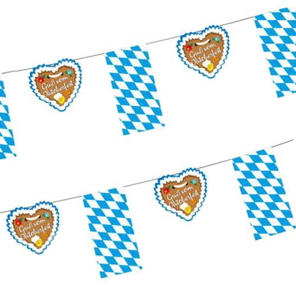Papstar Flaggenkette, Papier 4 m "Gruß vom Oktoberfest"
