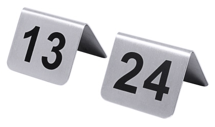 Contacto Tischnummernschilder 13-24 mit schwarzem Siebdruck