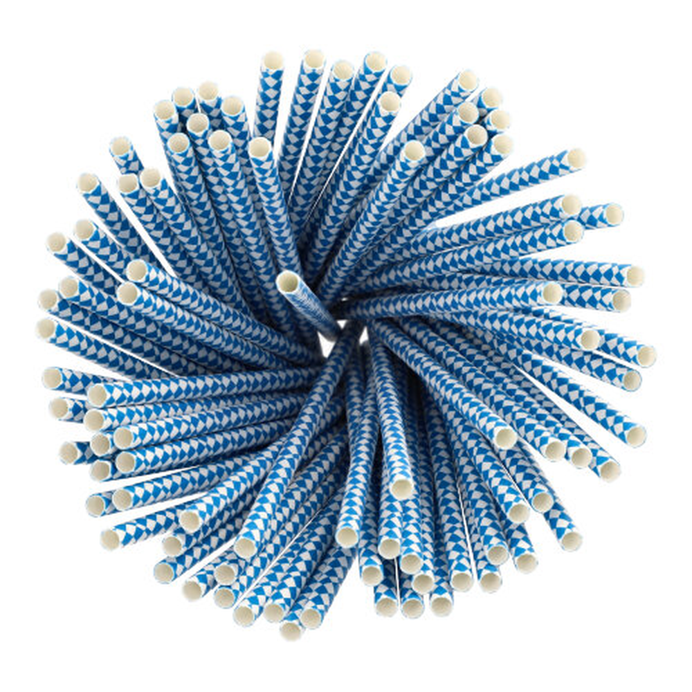 Papstar Trinkhalme, Papier Ø 6 mm · 20 cm "Bayrisch Blau"