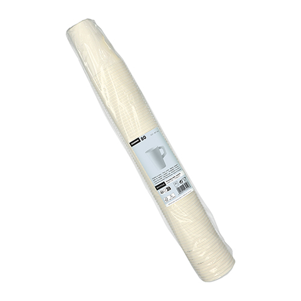 Papstar Trinkbecher mit Henkel, Pappe 0,2 l Ø 7 cm · 9,7 cm weiss