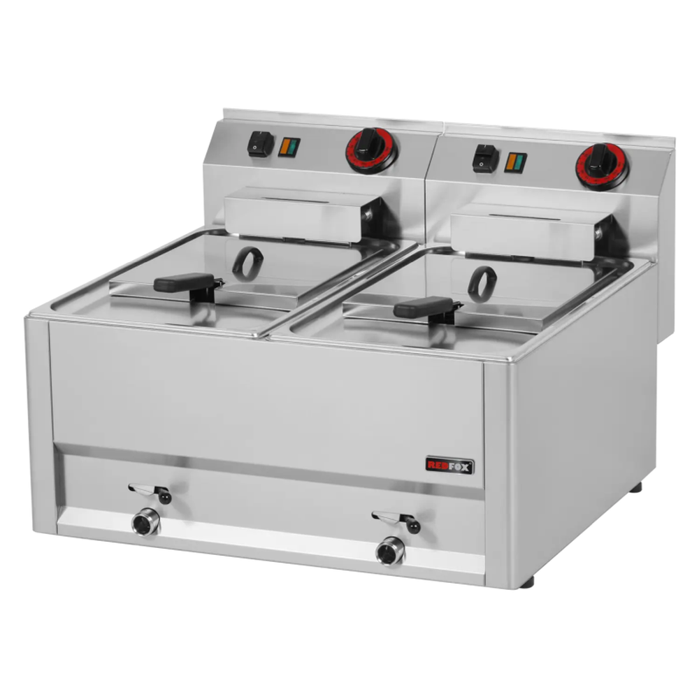 KBS Elektro-Fritteuse 2x 8 Liter Becken Ausführung 400 Volt - Tischgerät