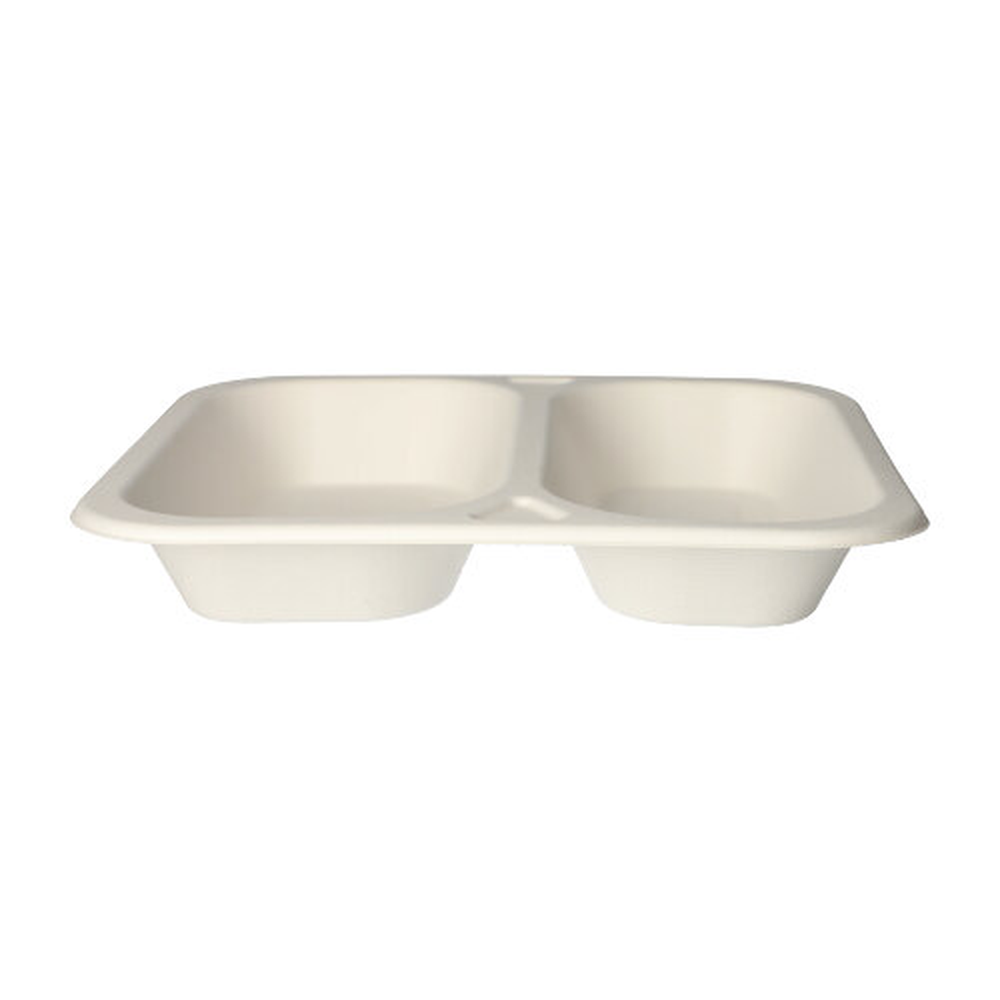 PAPSTAR Siegelschalen Zuckerrohr 2-geteilt 1250 ml 4,2 cm x 24,5 cm x 26,5 cm