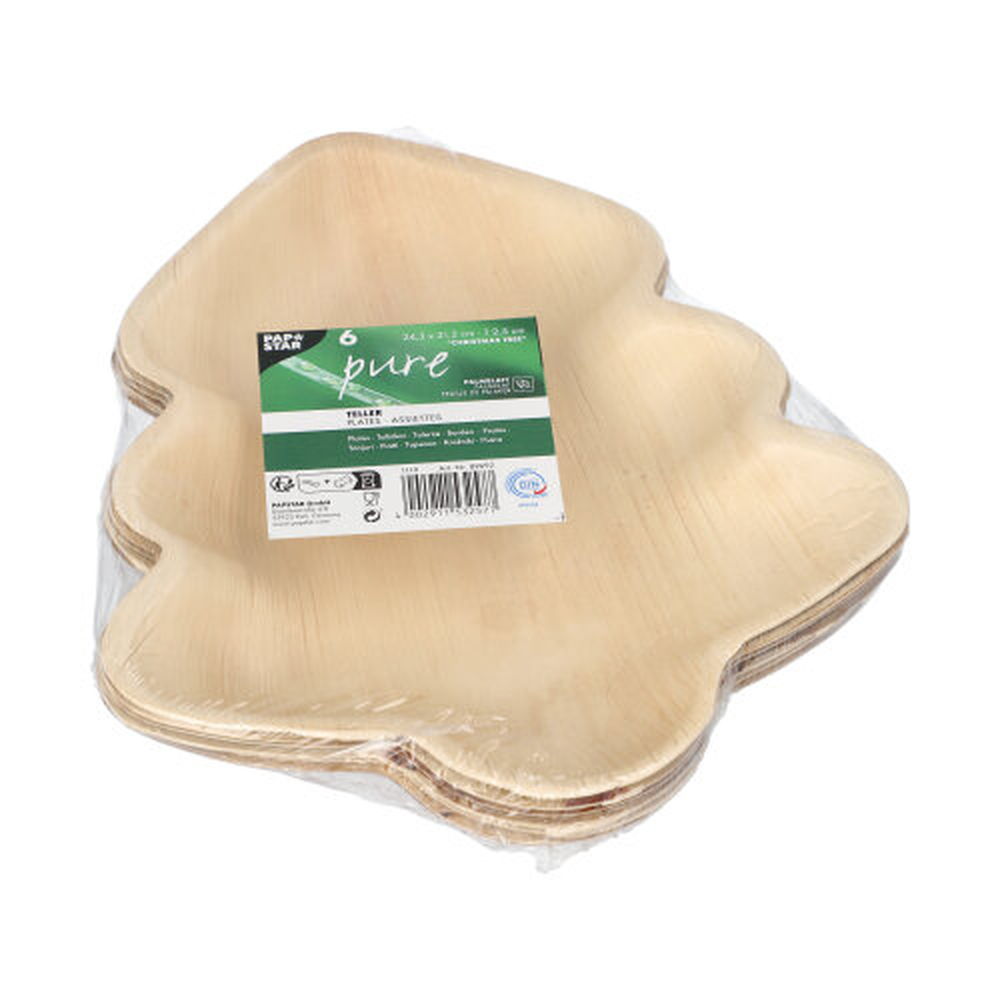 Papstar Teller, Palmblatt "pure" 2,5 cm x 24,3 cm x 21,2 cm Weihnachtsbaum
