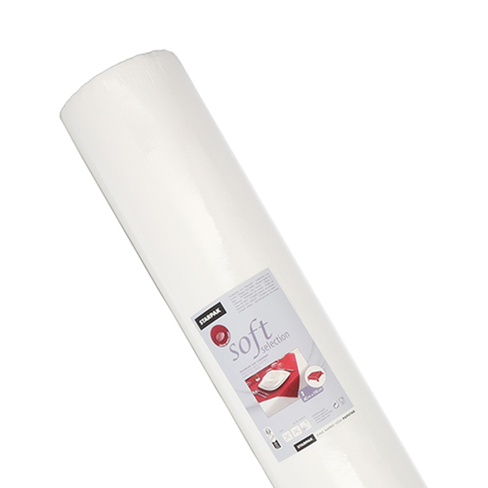 Papstar Tischdecke, stoffähnlich, Vlies "soft selection" 40 m x 1,18 m weiss