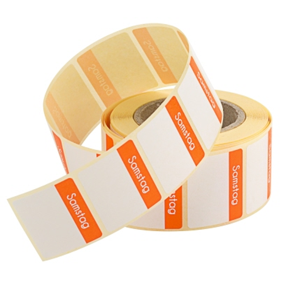 Contacto Etiketten Samstag ORANGE 500 Stück auf Rolle