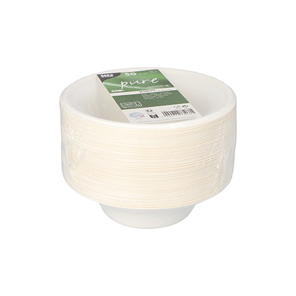 Papstar Schalen, Zuckerrohr "pure" 380 ml Ø 15,5 cm · 4,6 cm weiss