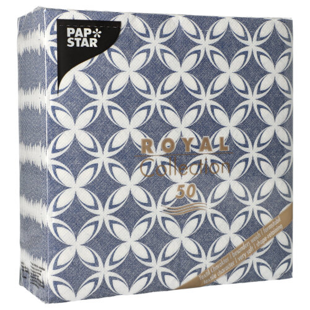 Papstar Servietten "ROYAL Collection" 1/4-Falz 40 cm x 40 cm "Delft"