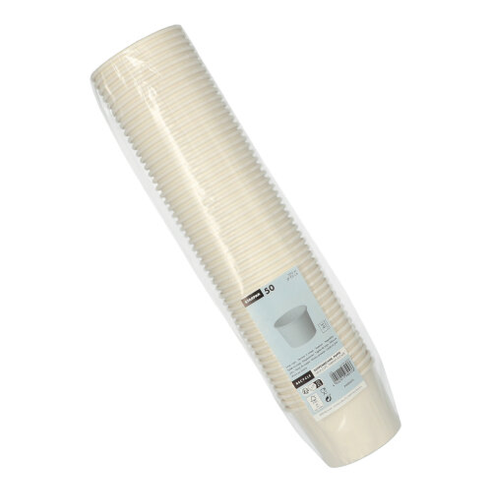 Papstar Suppenbecher, Pappe "To Go" rund 350 ml Ø 9,9 cm · 7 cm weiss