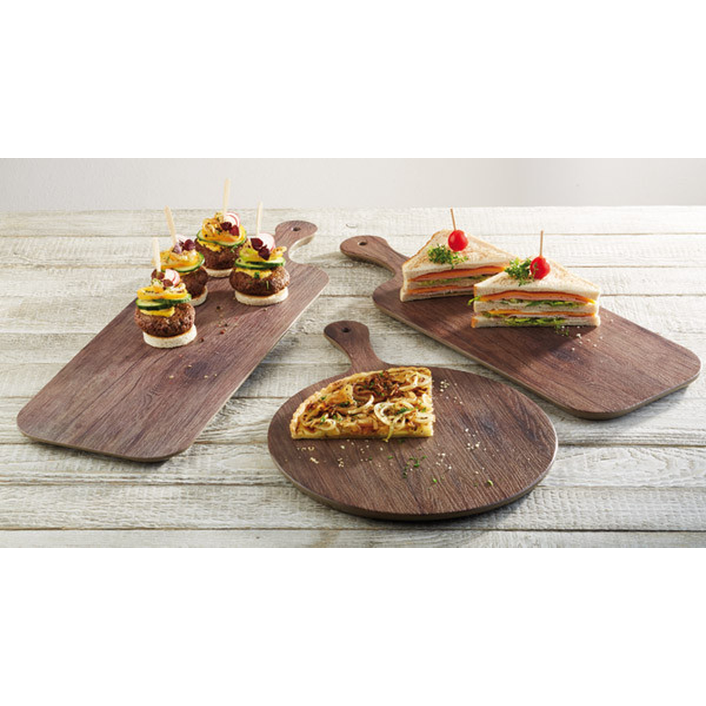 APS Tablett -OAK- Ø 30 cm, H: 1,5 cm , Melamin, Eichenoptik