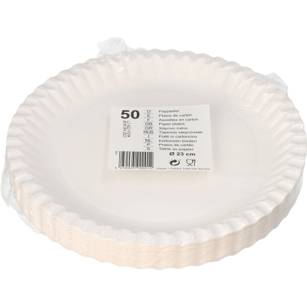 Papstar Teller, Pappe rund Ø 23 cm weiss