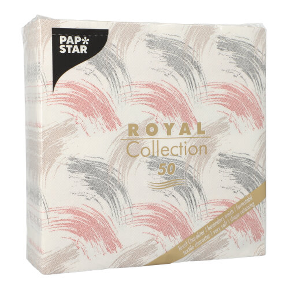Papstar Servietten "ROYAL Collection" 1/4-Falz 40 cm x 40 cm rost "Brushstroke"
