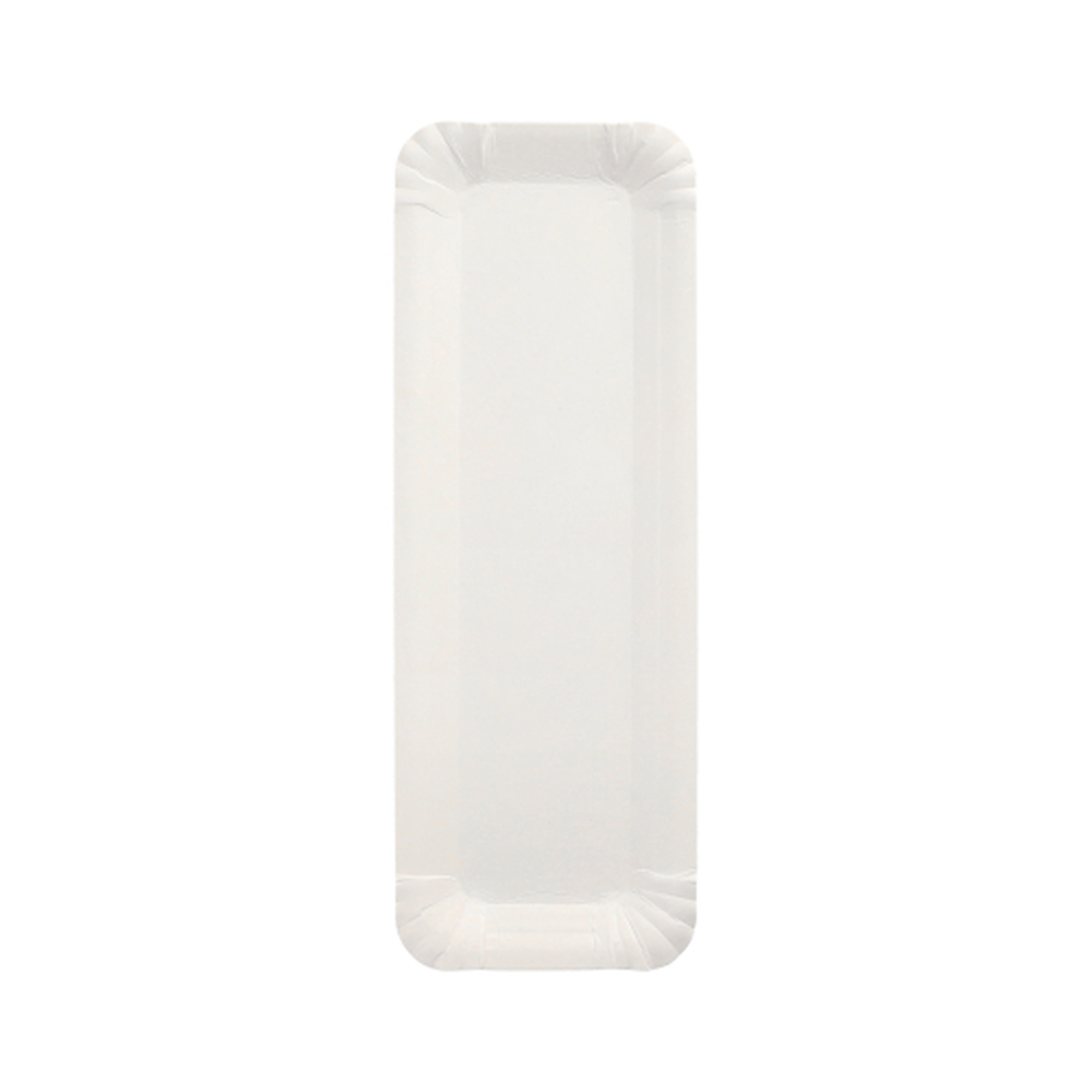 Papstar Teller, Pappe "pure" eckig 8 cm x 23 cm weiss