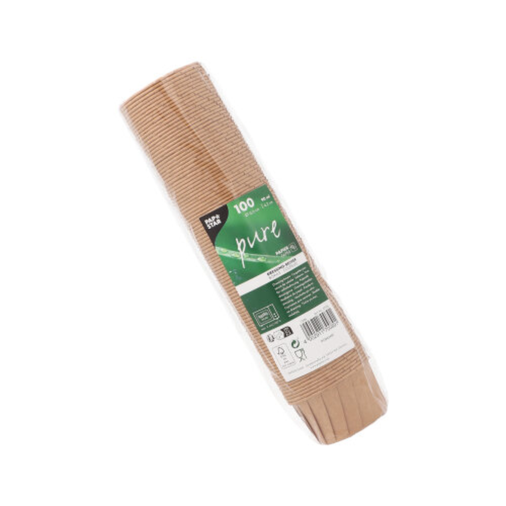 Papstar Dressingbecher, Papier "pure" 90 ml Ø 6,6 cm · 4,2 cm braun