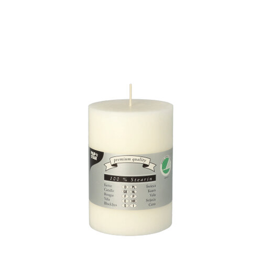 Papstar Stumpenkerze Ø 70 mm · 100 mm weiss aus 100% Stearin, durchgefärbt
