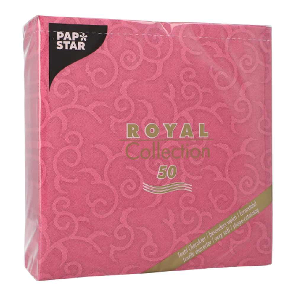 Papstar Servietten "ROYAL Collection" 1/4-Falz 40 cm x 40 cm fuchsia "Casali"